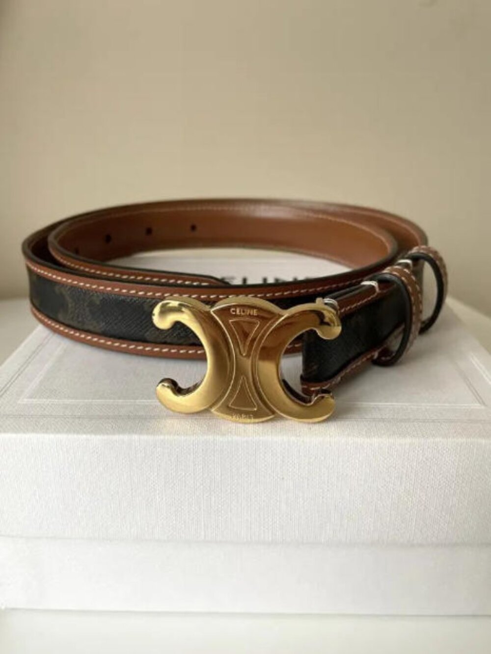 Celine Triomphe Belt 25mm 95cm